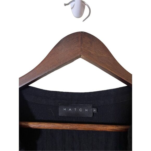 Hatch Maternity Size 3 Large Button Jumper Jumpsuit Black V Neck Long Sleeves - Picture 3 of 9